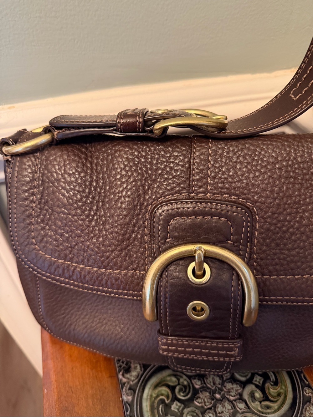 Coach Dark Brown Soho Buckle Flap Shoulder Bag - Picture 9 of 9